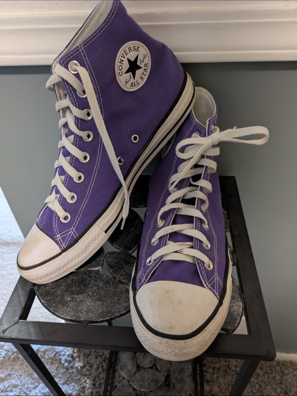 Converse Chuck Taylor High Top Sneakers in Electric Purple